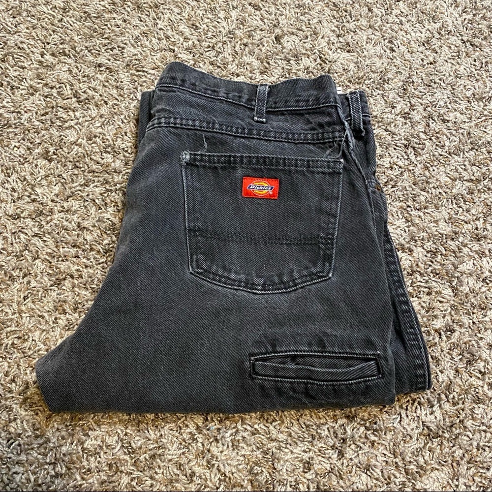 Distressed Vintage Dickies Work Carpenter Jeans Black 36x30